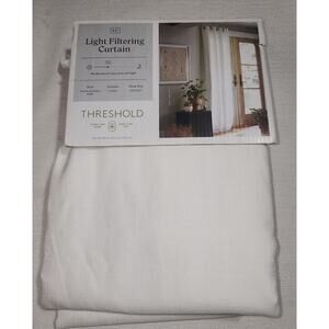Threshold light filter curtain W54'' x L 84'' White Modern Slub